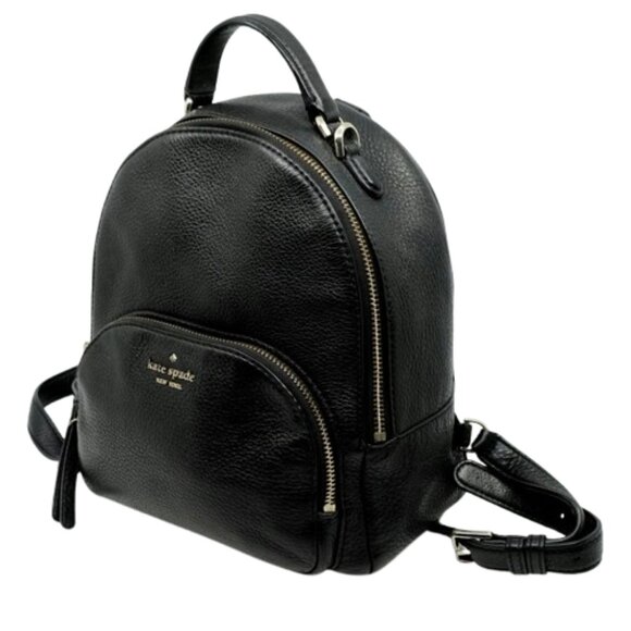 KATE SPADE~Jackson Medium Backpack~BLACK PEBBLED LEATHER BACKPACK BAG - Picture 1 of 6
